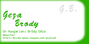 geza brody business card
